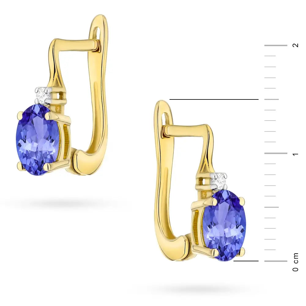 Boucles d'oreilles en or avec 0,40 ct de tanzanite et diamants