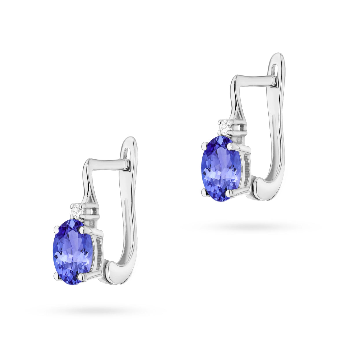 Boucles d'oreilles en or avec 0,40 ct de tanzanite et diamants