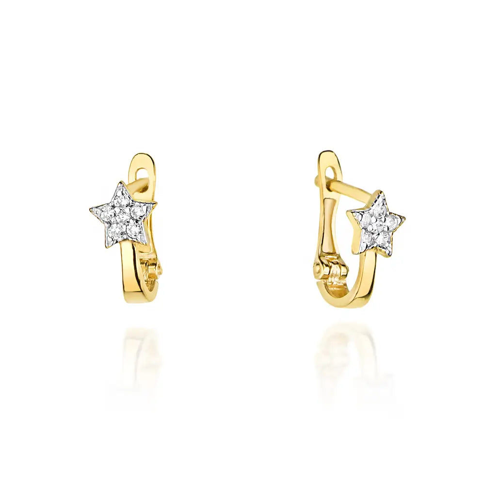 Boucles d'oreilles en or avec étoiles en diamants