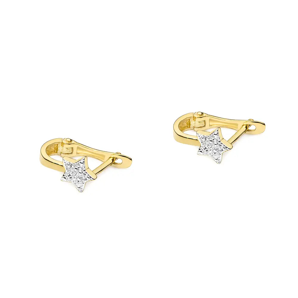 Boucles d'oreilles en or avec étoiles en diamants
