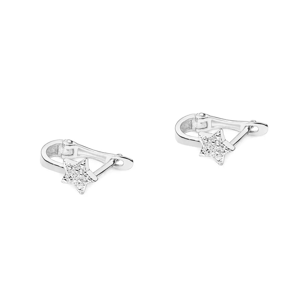 Boucles d'oreilles en or avec étoiles en diamants