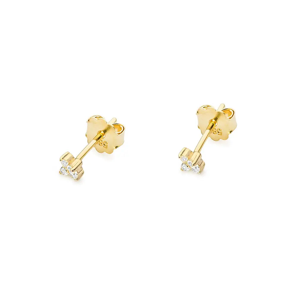 Ohrringe aus 585er Gelbgold mit je 4 Diamanten im Brillantschliff