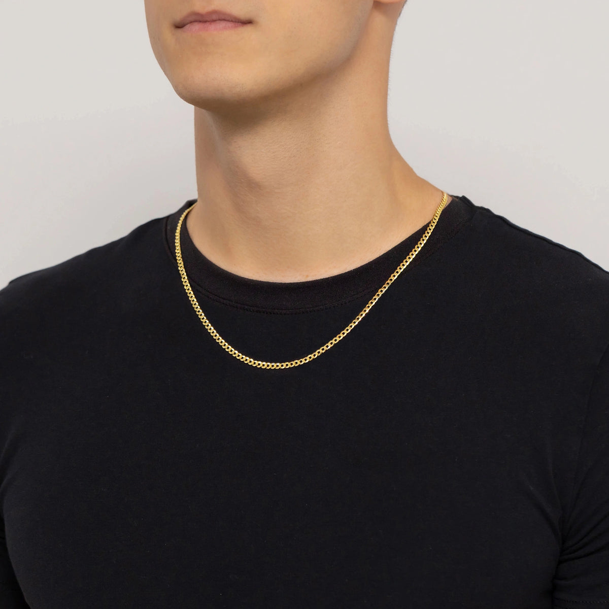 chaîne-homme-argent-plaqué-or-maillon-collier-3-2mm-l049-925-z