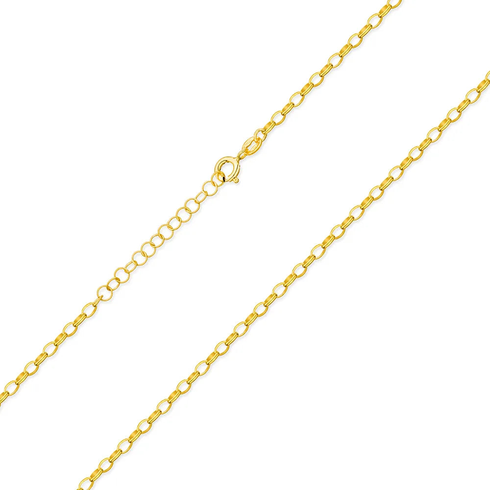 chaîne rolo en argent plaqué or 2,8 mm l235 925 z
