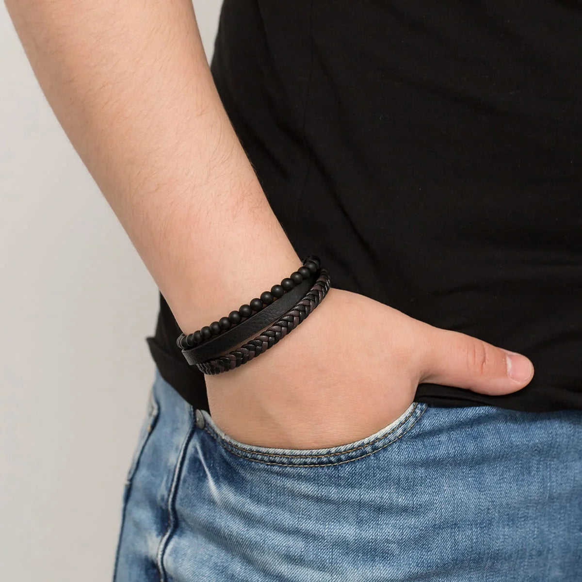 Herren-Lederarmband-bs017