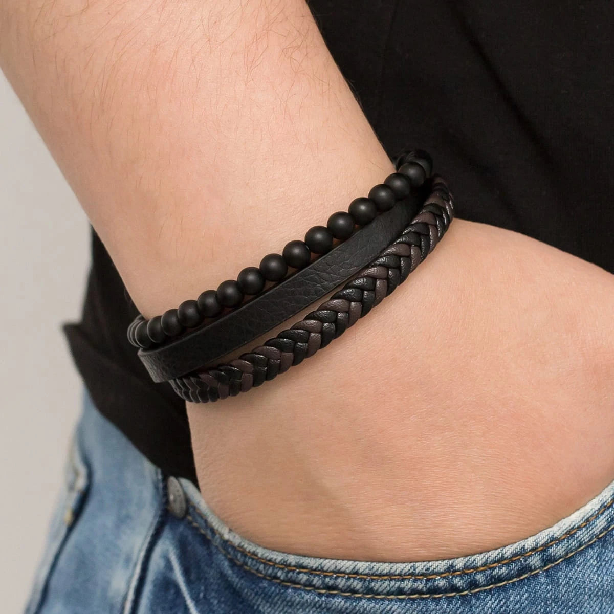 Herren-Lederarmband-bs017
