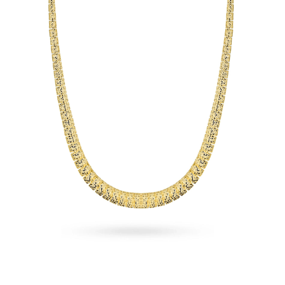 Goldhalskette mit diamantgeschliffenen rechteckigen Segmenten