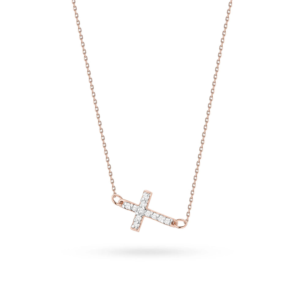 Zlatý náhrdelník s diamantmi 0,055 ct