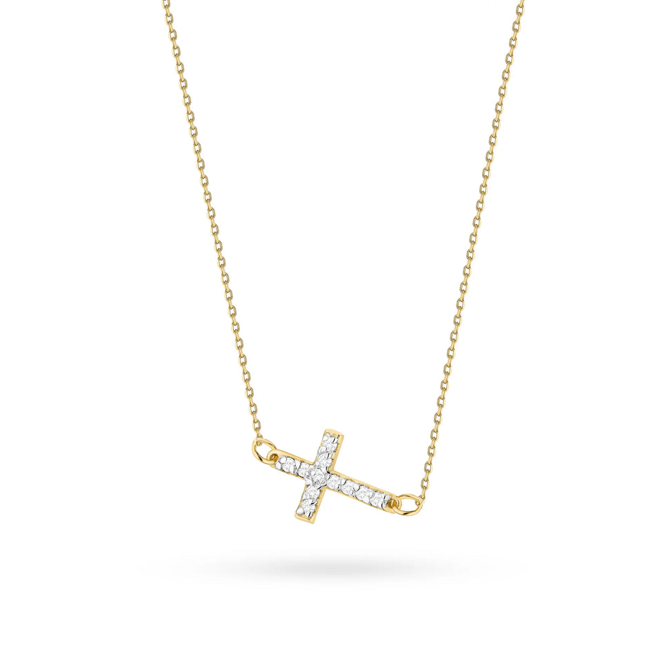 Zlatý náhrdelník s diamantmi 0,055 ct