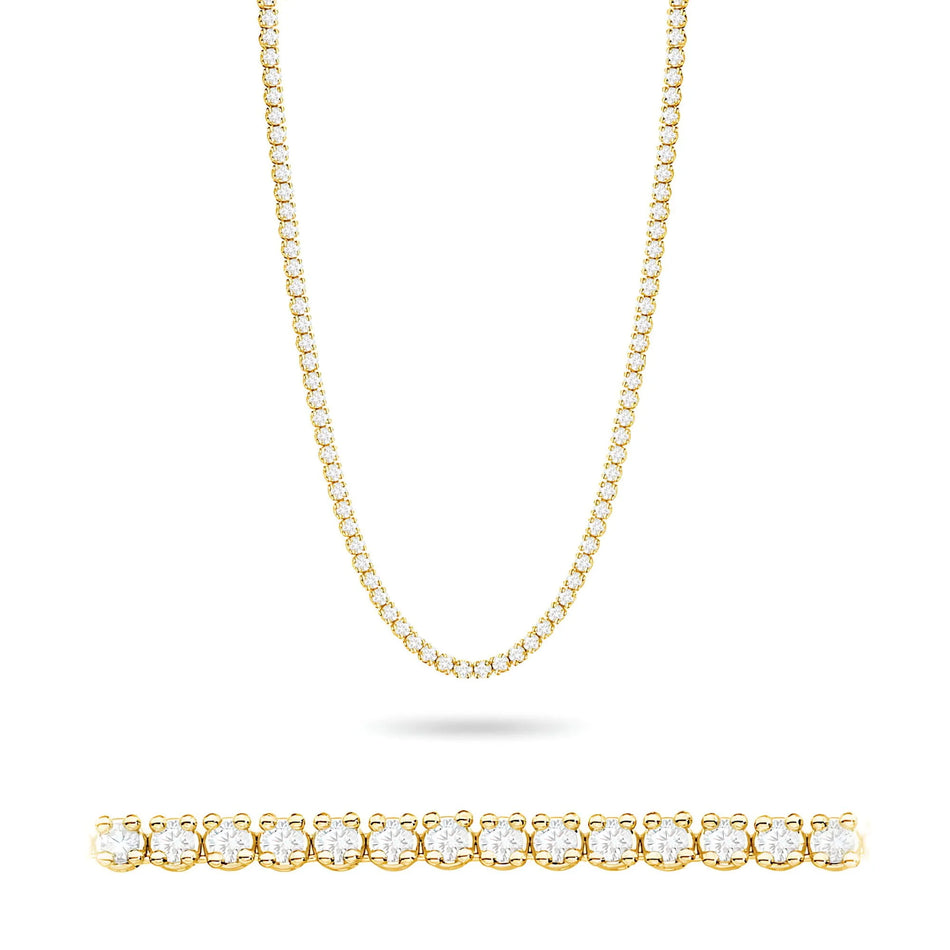 Gold Necklace with 6.90ct Lab-grown diamonds