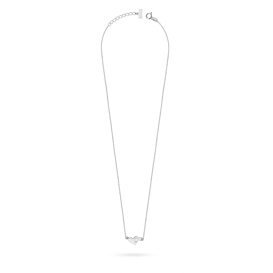 Silber Halsketten- und Armbandset — kleines Herz mit Unendlichkeitssymbol