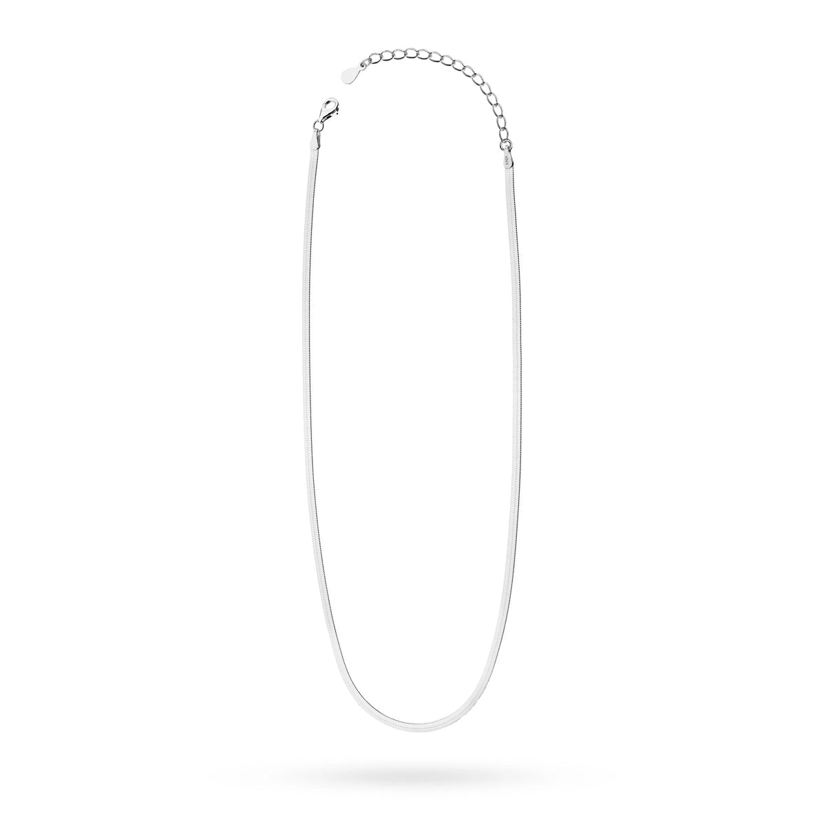 Sterling Silver Flat Wide Snake Chain Necklace