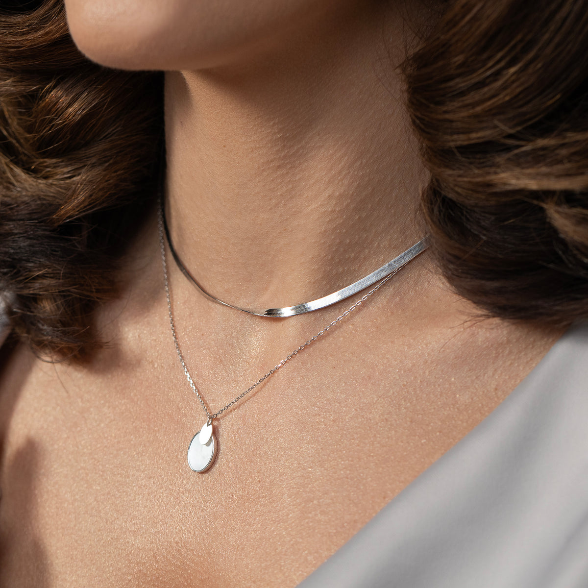 Sterling Silver Flat Wide Snake Chain Necklace