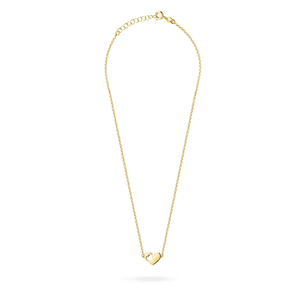 Gold-Plated Necklace with Heart in Heart Pendant