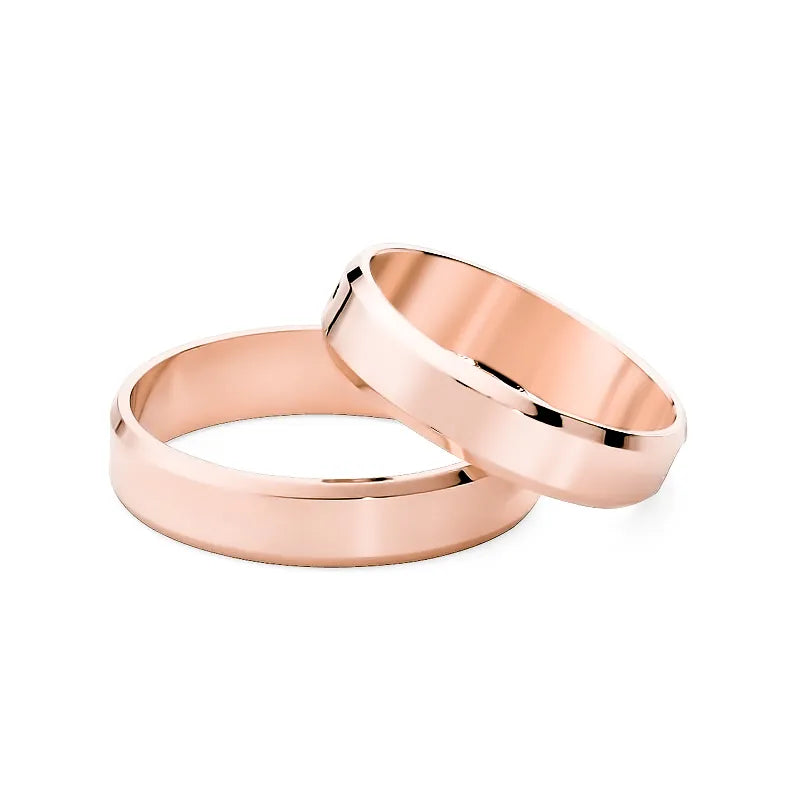 Klasické ploché fázované zlaté obrúčky na svadobné prstene 4 mm