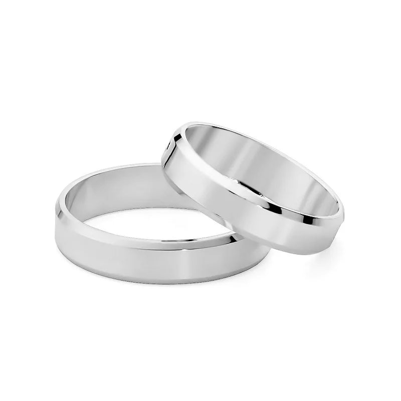 Klasické ploché fázované zlaté obrúčky na svadobné prstene 4 mm