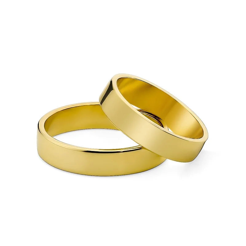 Klassische flache gold Eheringe 4mm