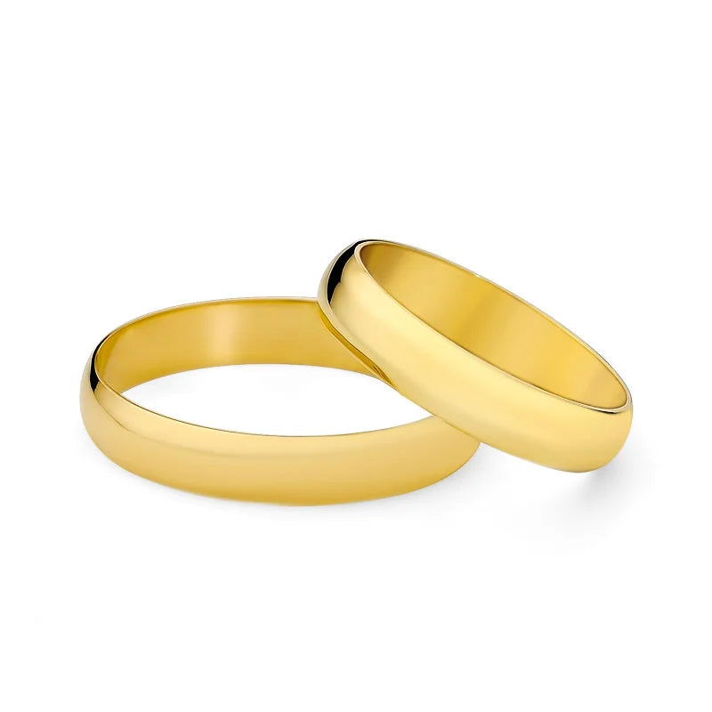 Klassische halbrunde Eheringe aus Gold 4 mm