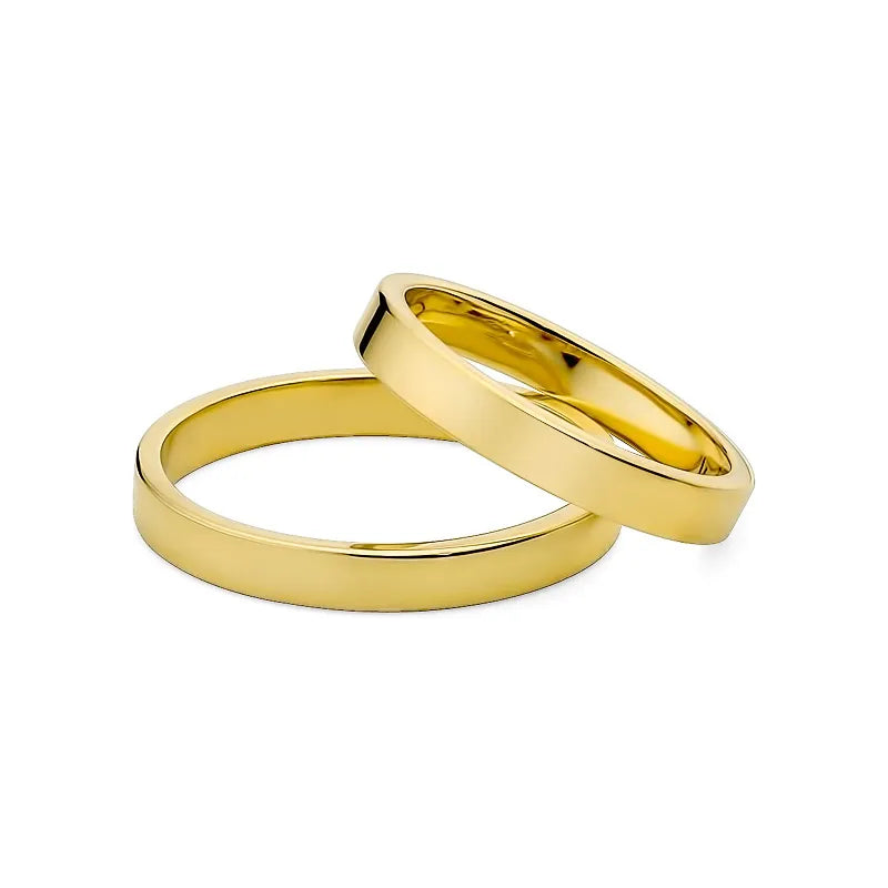 Alliances classiques plates en or 3 mm