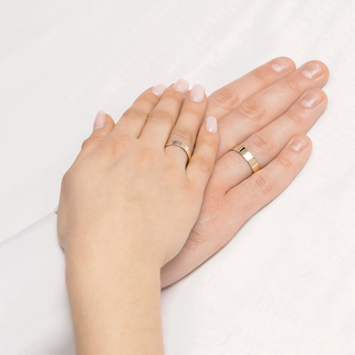 Classic Flat Gold Wedding Bands Rings 4 and 5mm