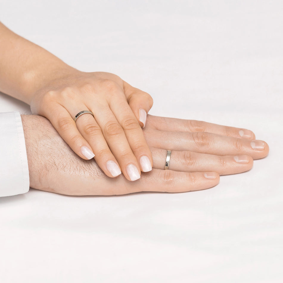 Klassischer Flach Weißgold Ehering 2mm