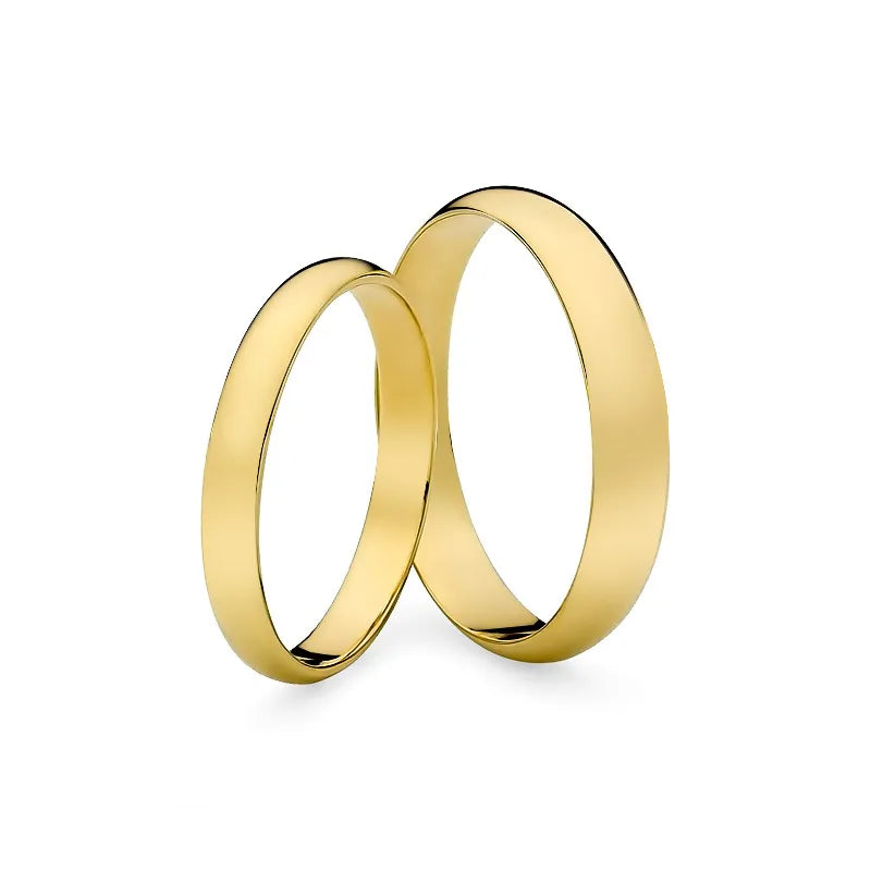 Klassische halbrunde Eheringe aus Gold 3 und 4 mm