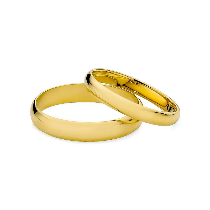 Klassische halbrunde Eheringe aus Gold 3 und 4 mm