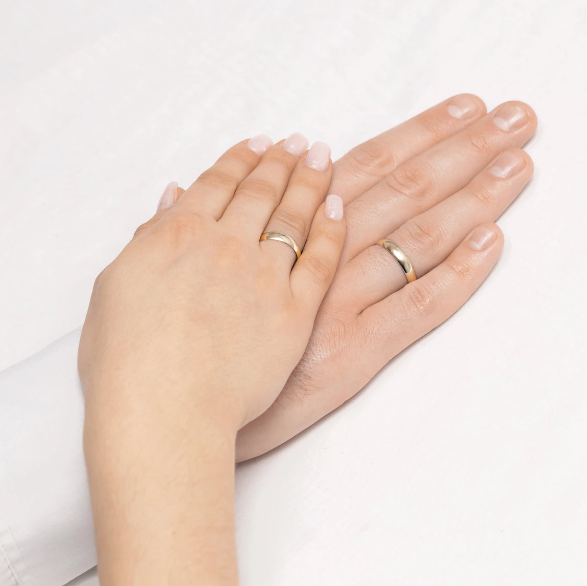 Classic Half-round Gold Wedding Bands Rings 4mm