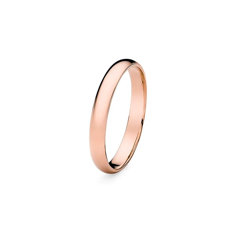 Klasický půlkulatý jednoduchý zlatý snubní prsten 3mm