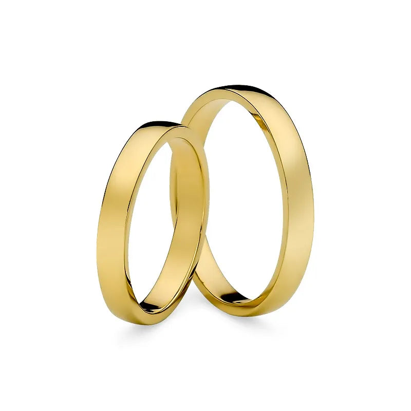 Classic Slightly Rounded Gold Wedding Bands Rings 3mm