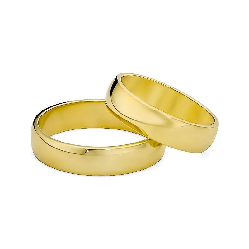 Slightly Rounded Ring Band Wedding Bands 5mm Wide – GREMARI