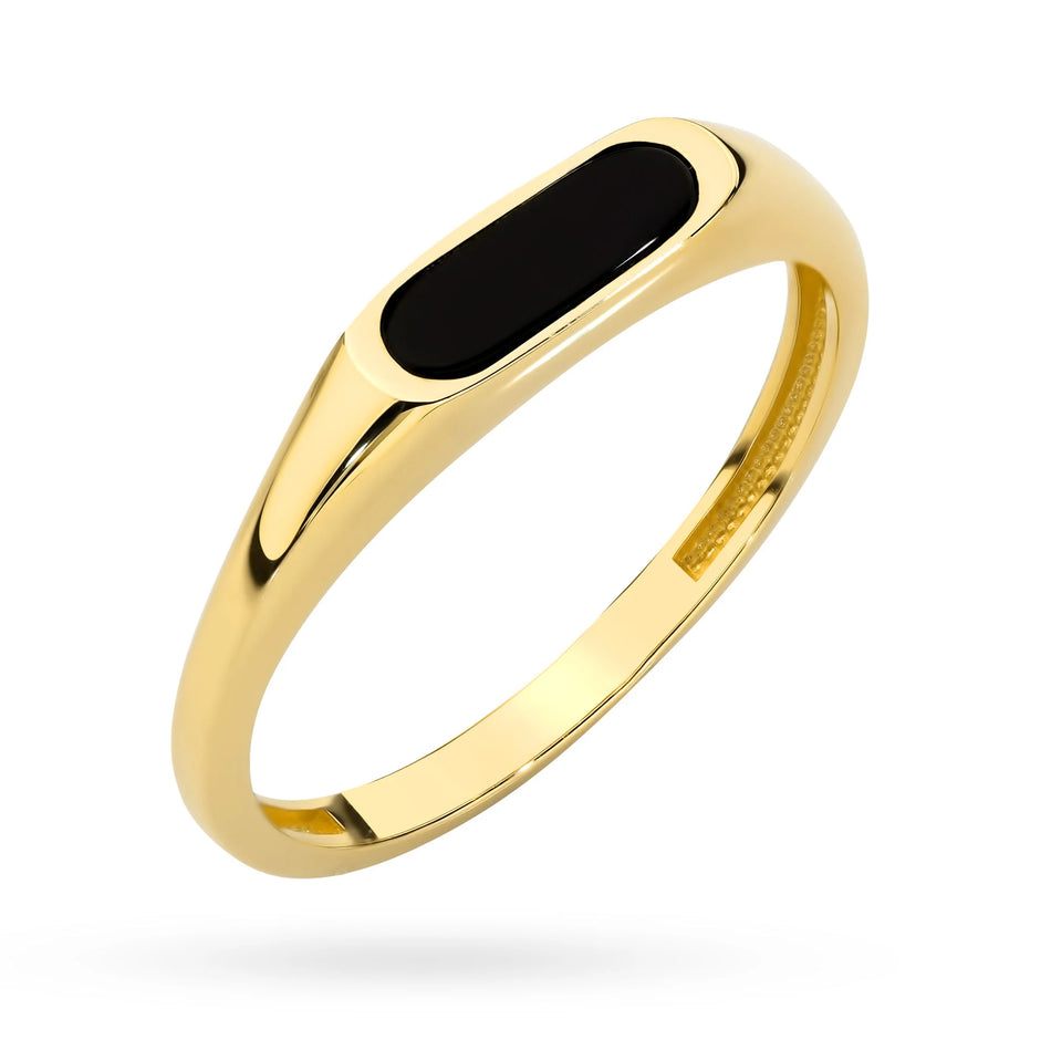 Zlatý pečatný prsteň s čiernym onyxom