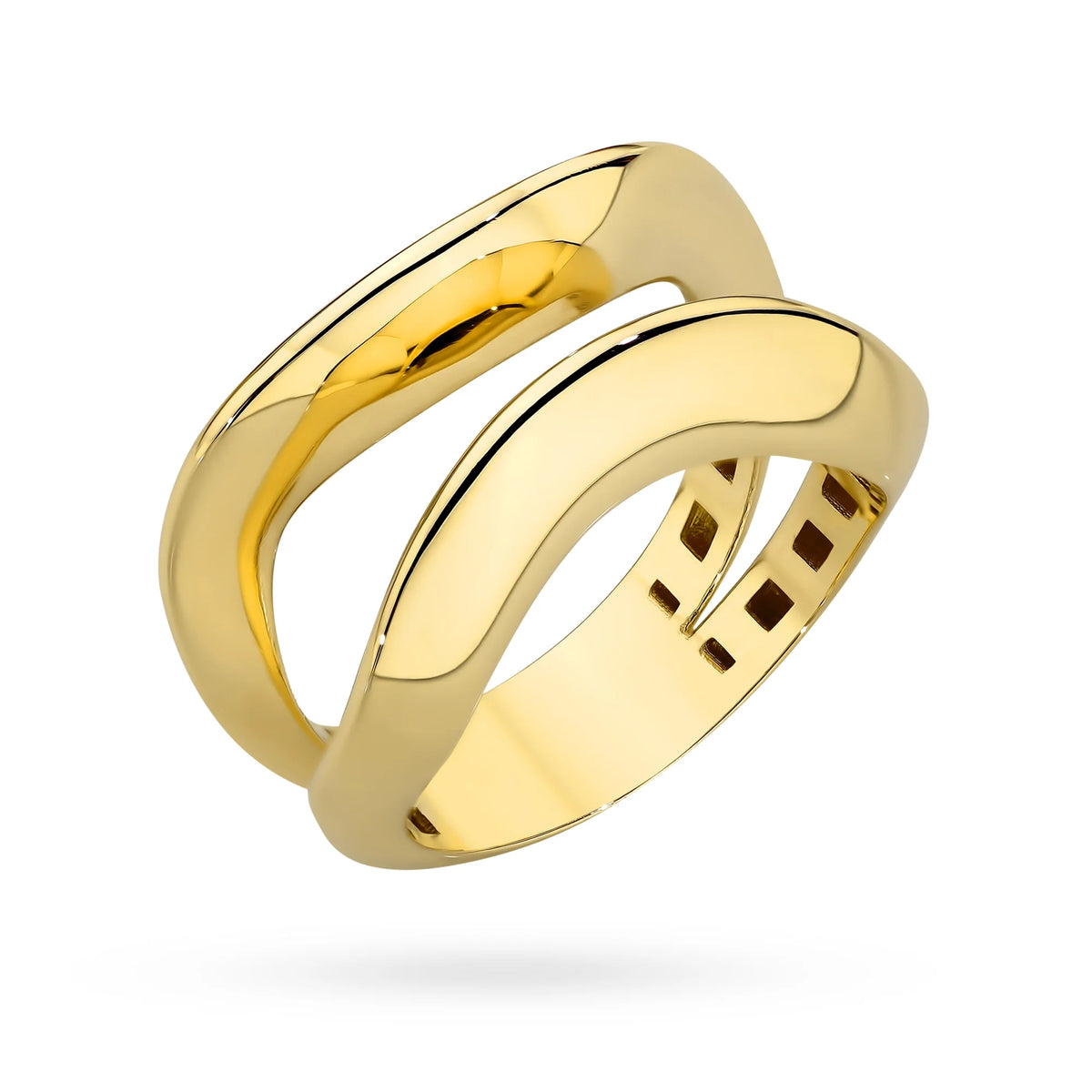 Smooth wave gold ring