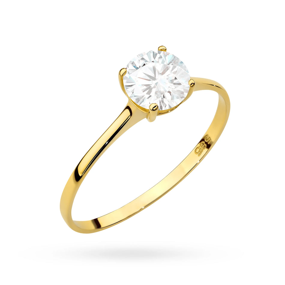 Klasický zlatý prsteň so zirkónom