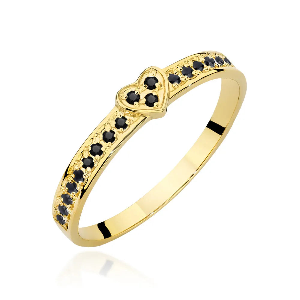 zlatý prsten s černými diamanty p042-585-cb0-11