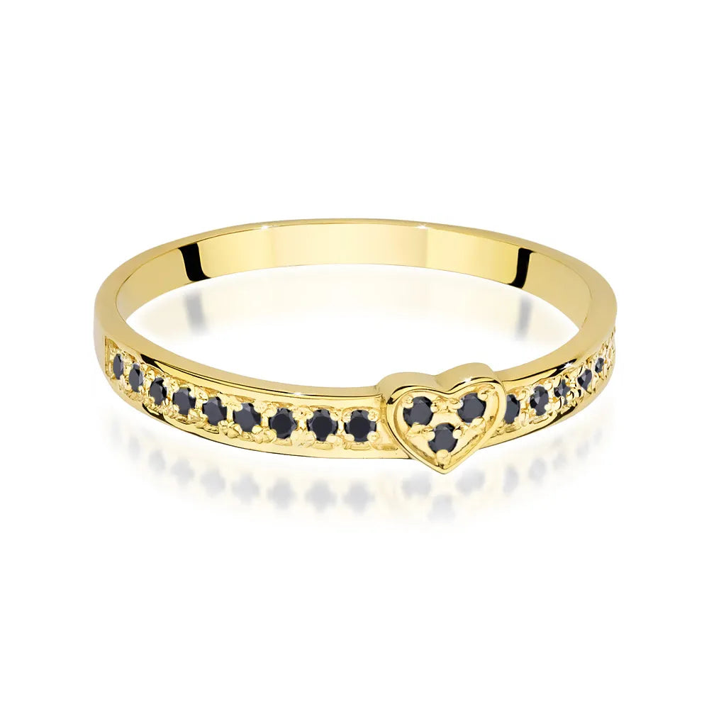 zlatý prsten s černými diamanty p042-585-cb0-11