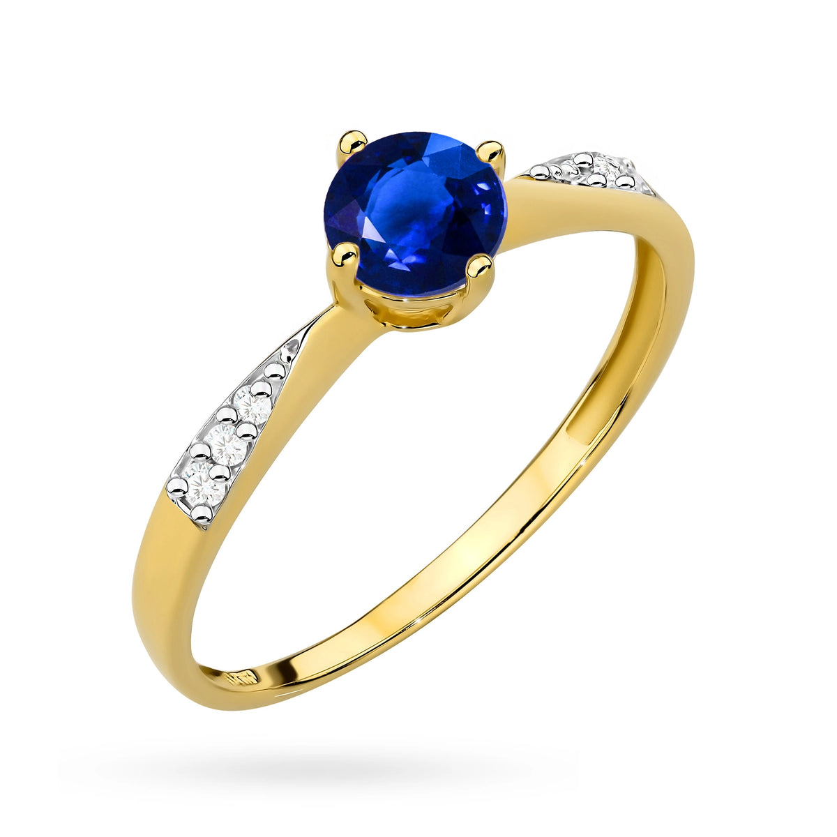 zlatý prsteň s 0,50 ct zafírom a 0,068 ct diamantmi p167-585-s0-50