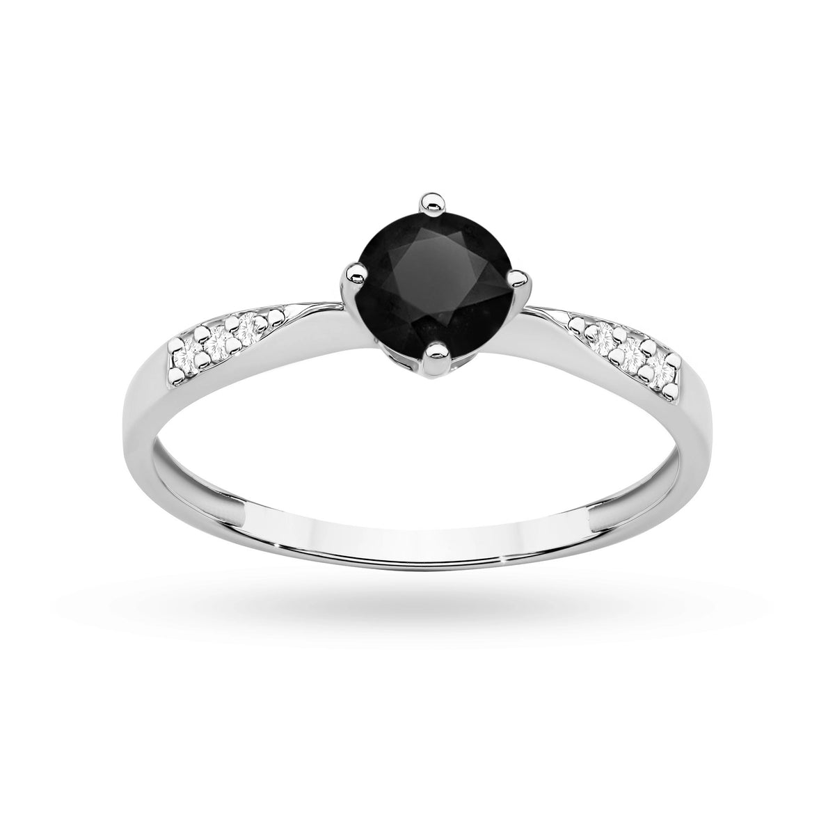 zlatý prsteň s 0,50 ct čiernym diamantom a 0,068 ct diamantmi p167-585-cb0-50
