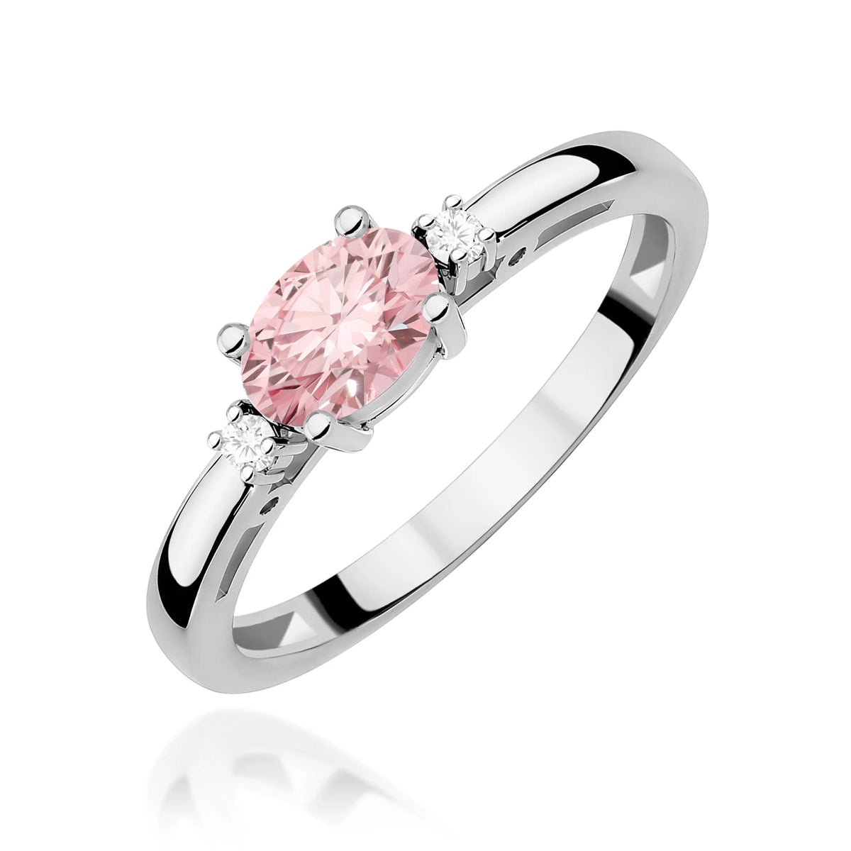 GREMARI White Gold engagement ring with Oval 0.50 ct Central and 0.029 ct Sideline Lab-grown Diamonds