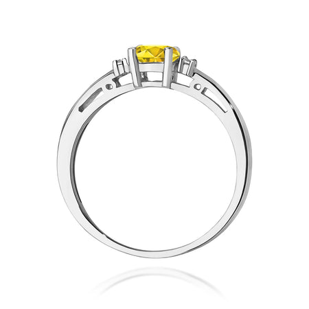 GREMARI 14K (585) White Gold engagement ring with Oval 0.50 ct Central and 0.029 ct Sideline Lab-grown Diamonds