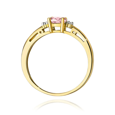 GREMARI 14K (585) Yellow Gold engagement ring with Oval 0.50 ct Central and 0.029 ct Sideline Lab-grown Diamonds