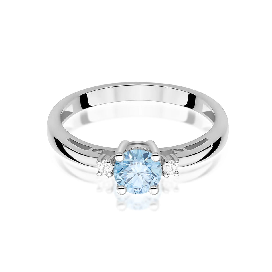 White Gold engagement ring with Round 0.50 ct Central and 0.029 ct Sideline Lab-grown Diamonds by GREMARI, 14K (585) gold