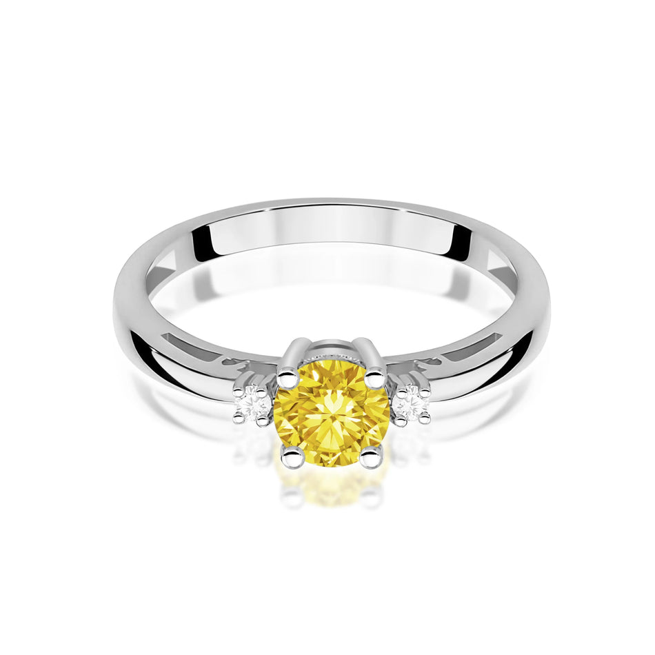 White Gold engagement ring with Round 0.50 ct Central and 0.029 ct Sideline Lab-grown Diamonds by GREMARI, 14K (585) gold