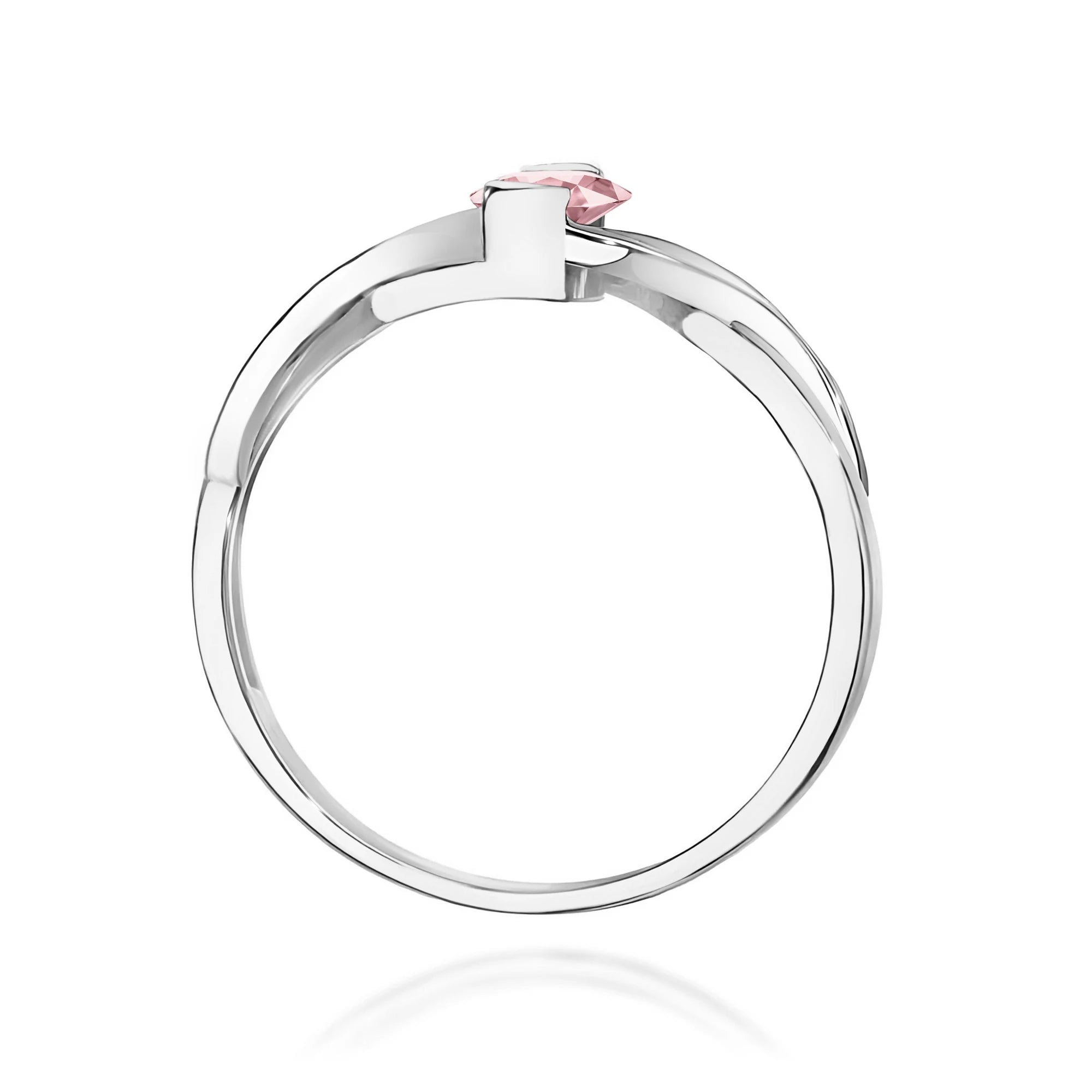 GREMARI 14K (585) White Gold engagement ring with Oval 0.50 ct Central and 0.05 ct Sideline Lab-grown Diamonds