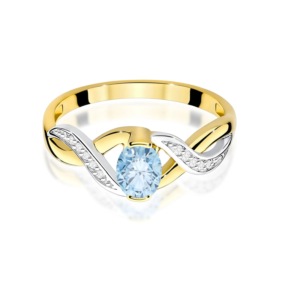 Yellow Gold engagement ring with Oval 0.50 ct Central and 0.05 ct Sideline Lab-grown Diamonds by GREMARI, 14K (585) gold