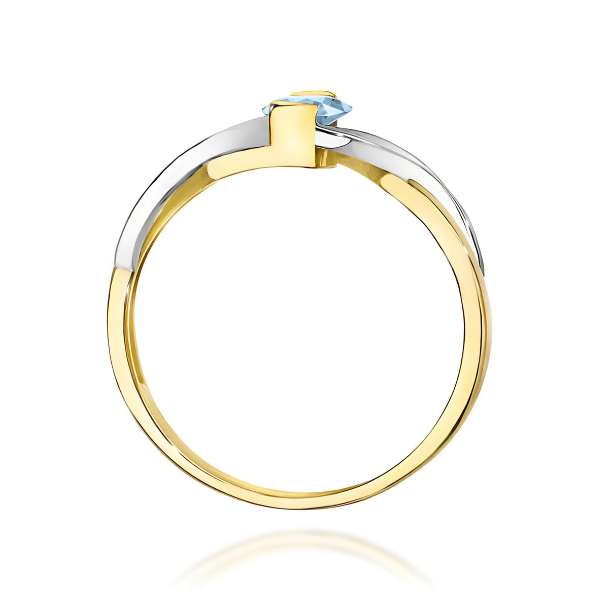 GREMARI 14K (585) Yellow Gold engagement ring with Oval 0.50 ct Central and 0.05 ct Sideline Lab-grown Diamonds
