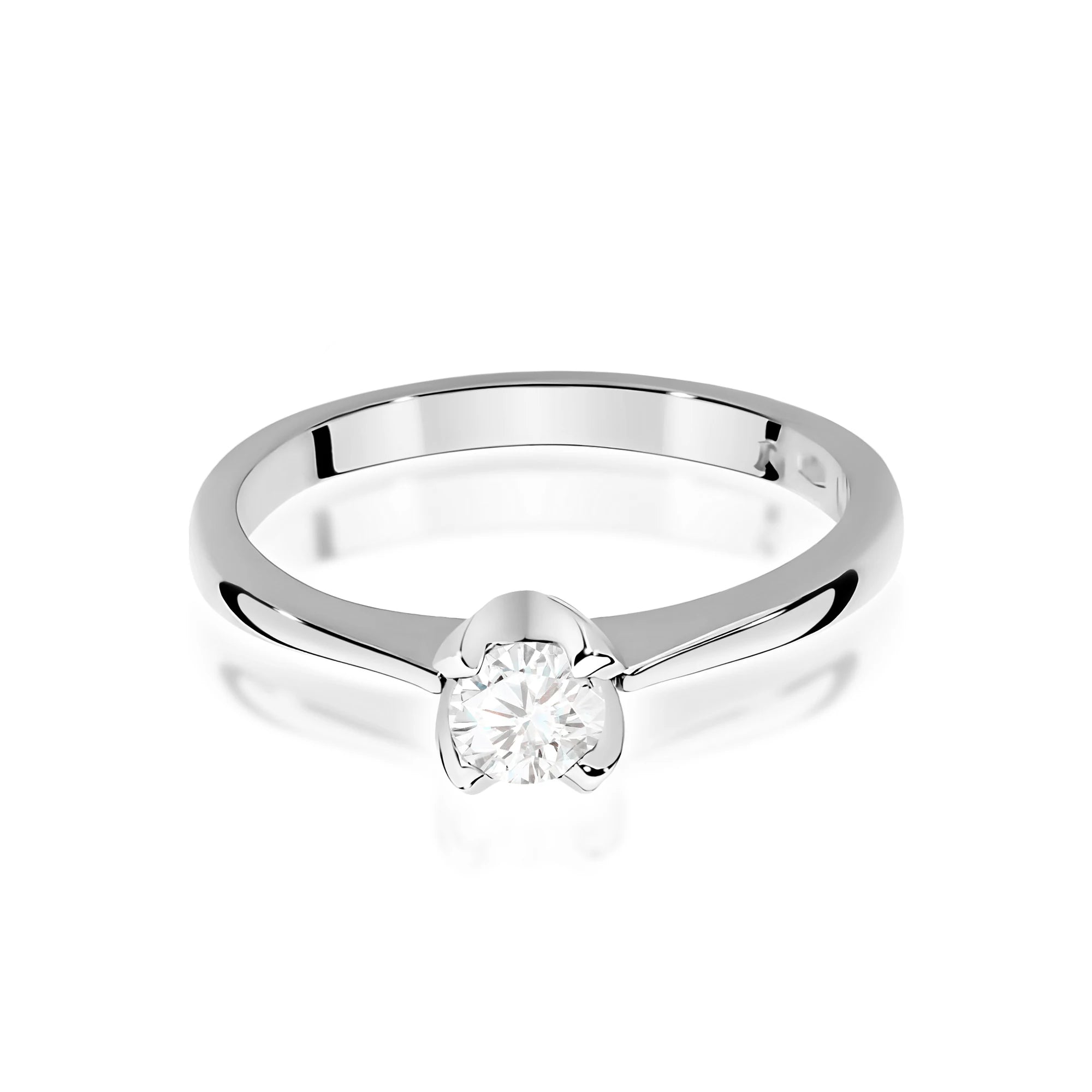 White Gold engagement ring with Round 0.30 ct Lab-grown Diamond by GREMARI, 14K (585) gold