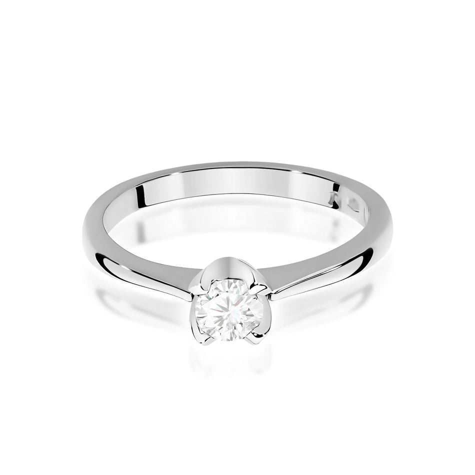 White Gold engagement ring with Round 0.30 ct Lab-grown Diamond by GREMARI, 14K (585) gold