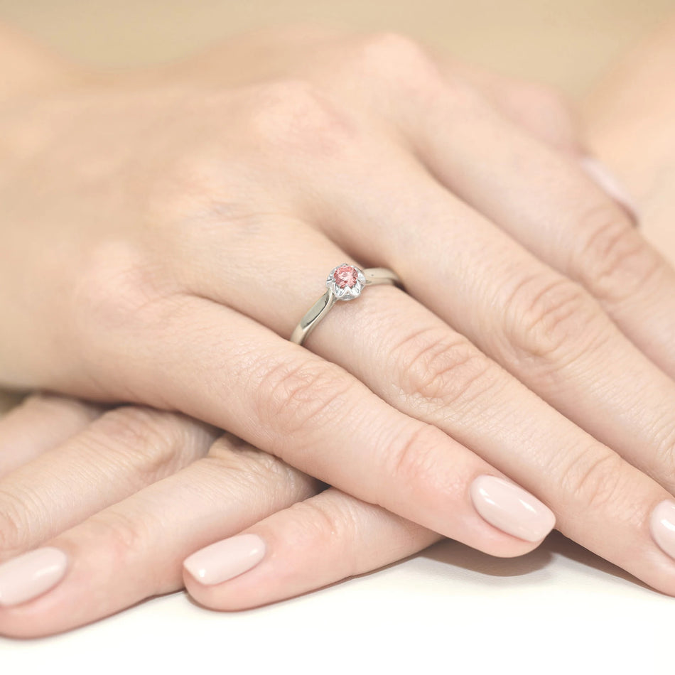 White Gold engagement ring with Round 0.15 ct Lab-grown Diamond - GREMARI fine jewelry