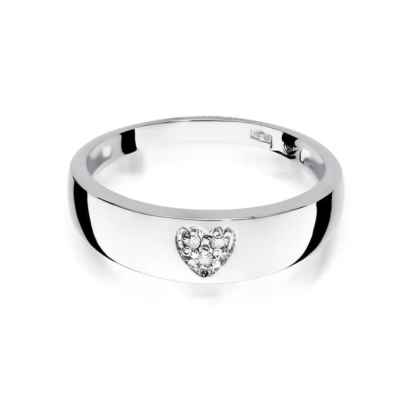 Gelbgold Herzmotiv-Diamantbandring mit 0,026 ct Diamanten